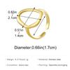 Simple Personality Hollowed-Out Geometry Stainless Steel Ring Oval Baroque Open Ring  For Women Finger Jewellery Accessory Gifts