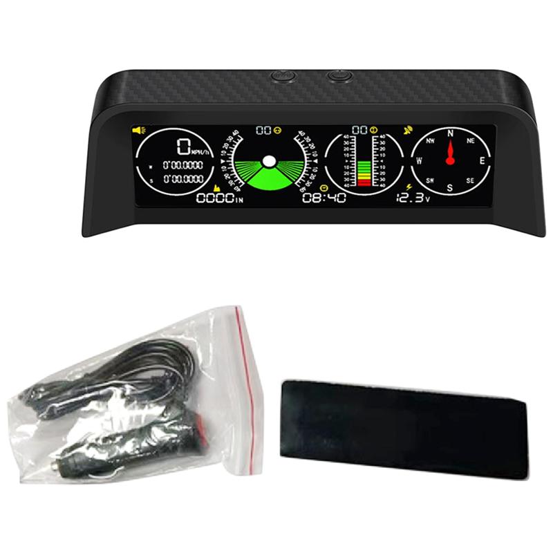 A28G-Vehicle-Mounted Head-Up Display Host Speed Slope Meter Inclinometer Car Compass Automotive Hud Pitch Tilt Angle Protractor