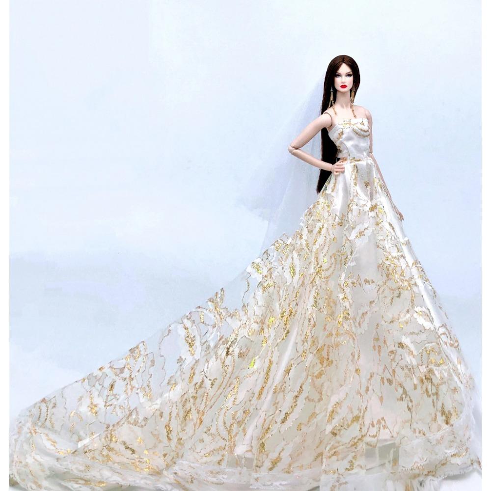 

для барбі біла сукня bjd лялька одяг аксесуари BJD Принцеса Делюкс шлейф весільна наречена шлюбна сукня фантазійні іграшки