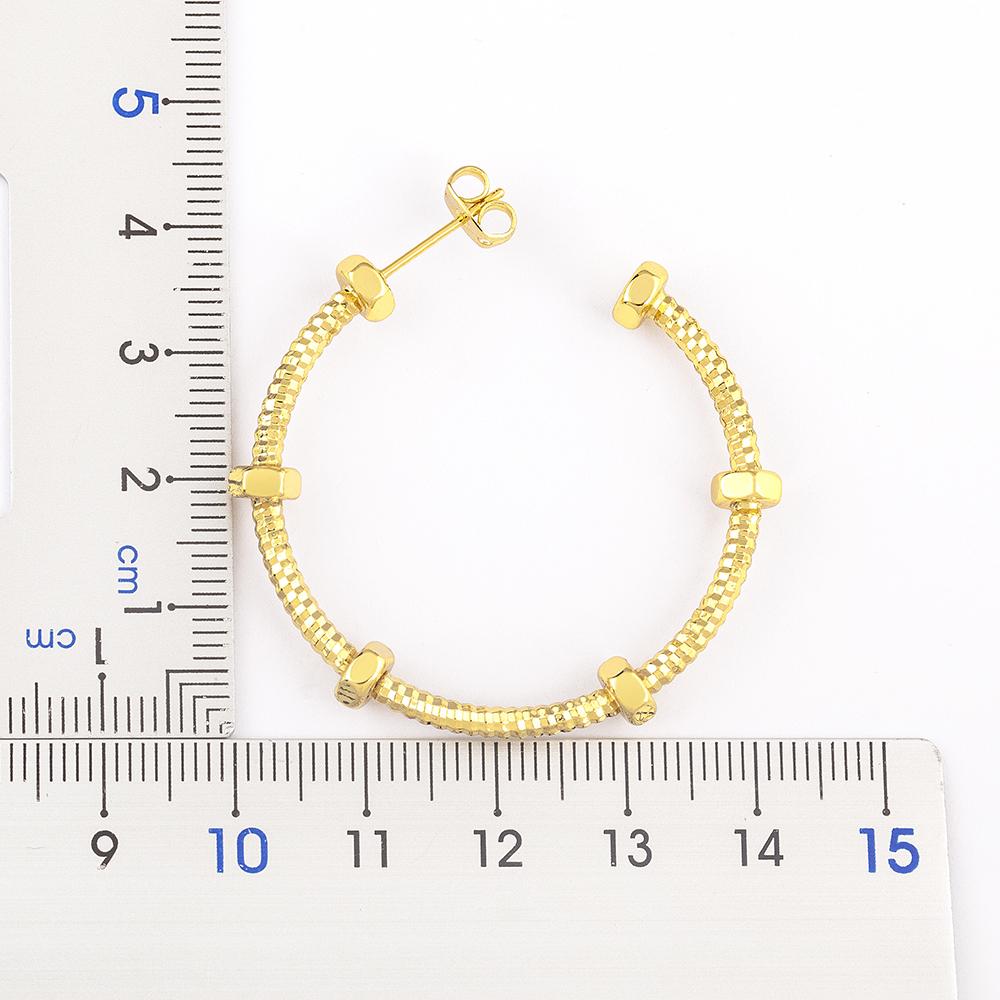 Nidin New Arrival Punk Style Screw Nut Small Angle Circle Overlapping Shaped Gold/Silver Color Ear Jewelry Earrings Party Gift