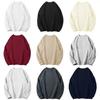 Unisex O Neck Long Sleeve Oversized Sweatshirt Loose Fit Casual Solid Pullover Top