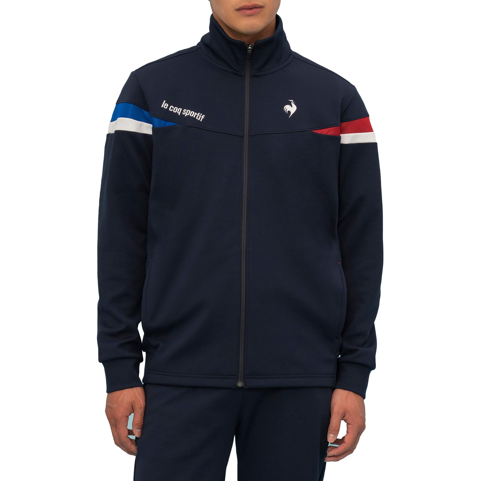 

Куртка Coq Heranca Jersey UVCUT Long Stand Navy XO [Le Sportif], куртка, впитывающая пот, эластичная, (UPF50+), Рукава, Толстые, Воротник, LT4FJG10M,