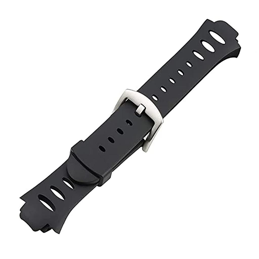 Replacement Watch Strap for SUUNTO Observer SR X6HRM, Black/Silver Buckle, Includes Tool