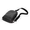 Coach Graham 19 Vintage Floral Print Letter Logo Zipper Closure Leather Details Crossbody Bag Small Men crossbody bag Black Gray C2932-QBMI5