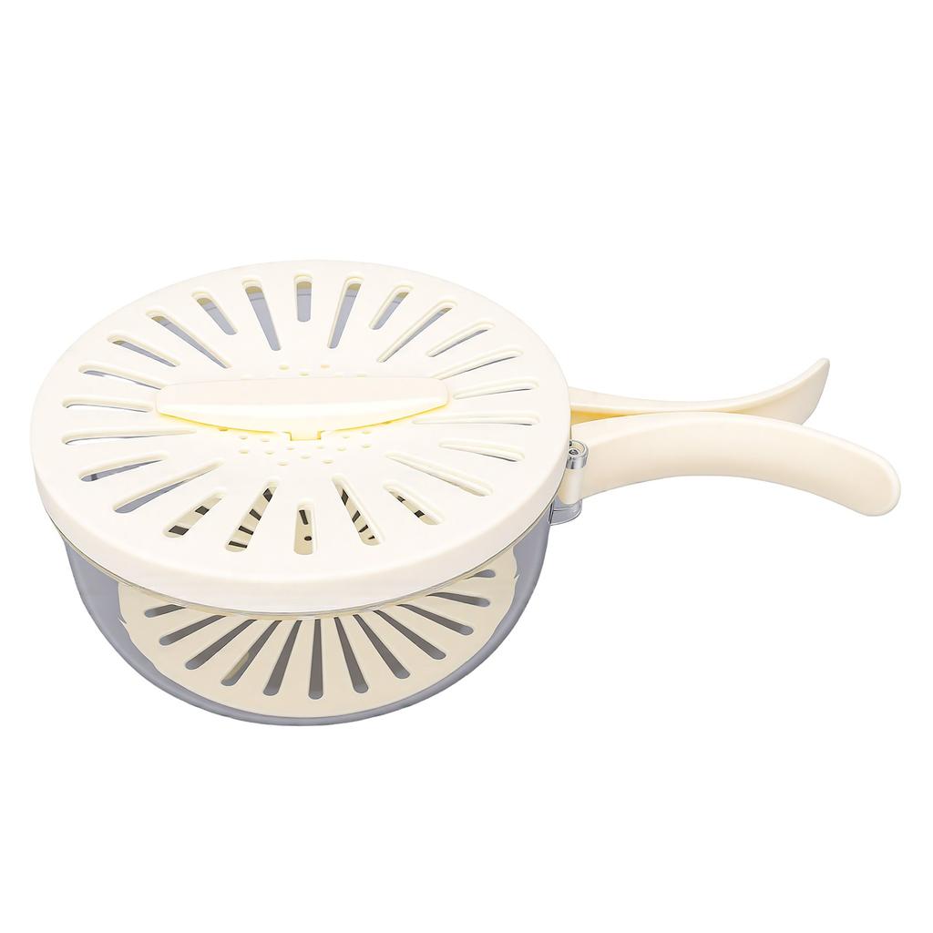 Fruit Washing Bowl with Strainer and Lid Foldable Handle Colander Container for Kitchen Picnic Camping