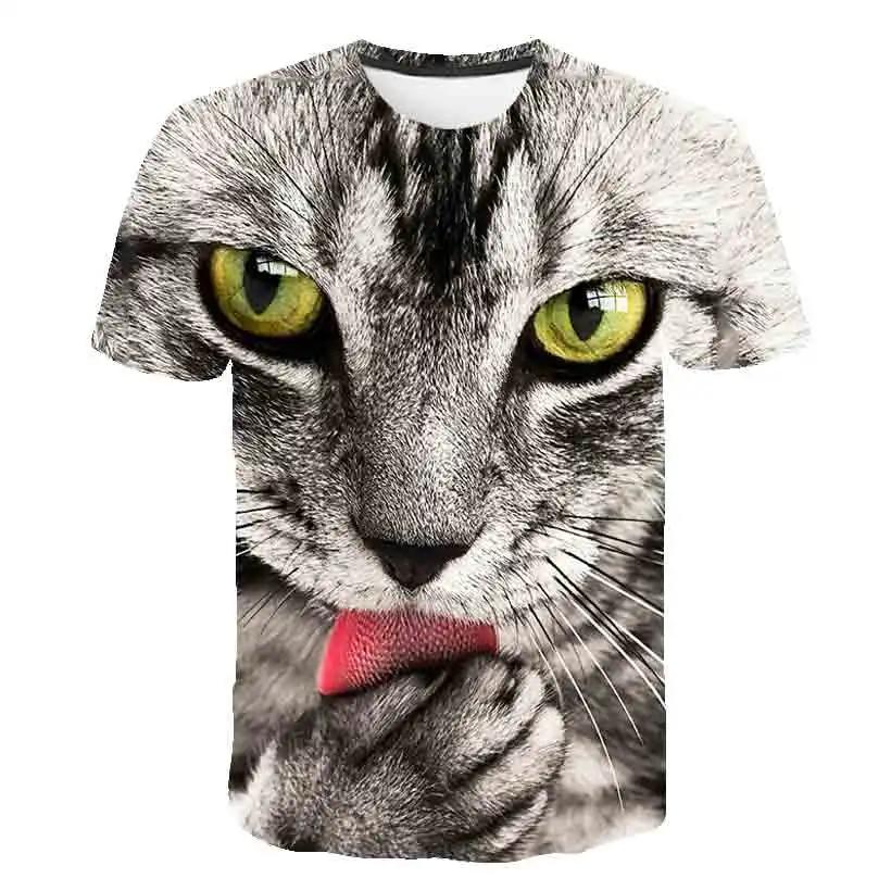 2025 Kawaii Cat 3D Print T Shirt Kids Summer Fashion Casual T-shirt Boy Girl Unisex Children's Clothing Tshirt Girls Clothes Tops