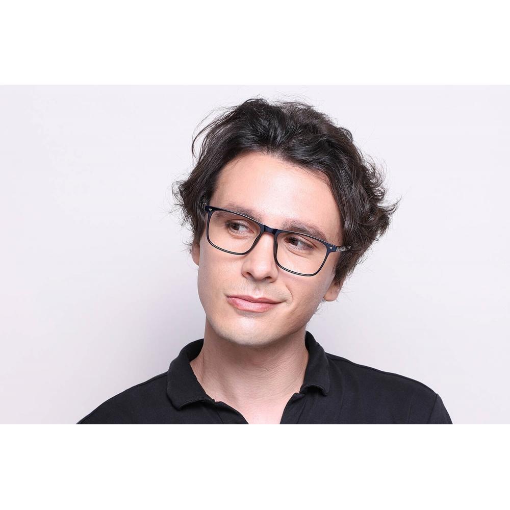 Full Rim Square Transparent Blue Smartbuy Collection Deua 218262 C21 Fashion Unisex Eyeglasses