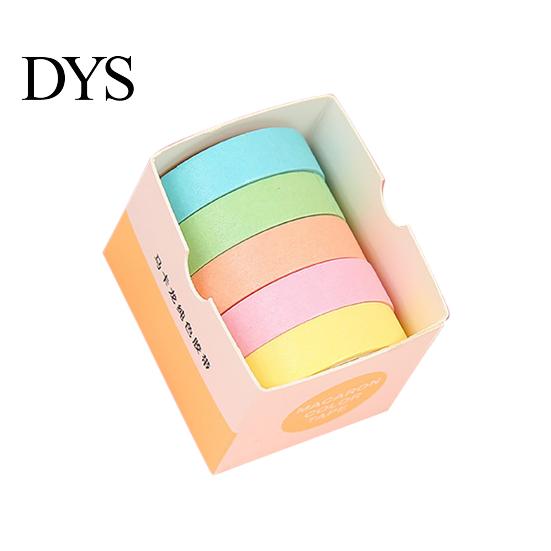 Scrapbooking Sticker 5 Rolls/Set Tape Stylish Bright-colored Washi Exquisite Wide Application for Handicraft Lightweight