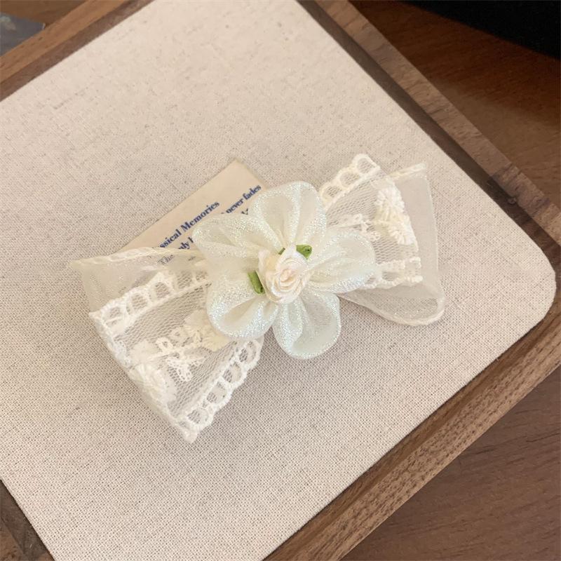 

Elegant Retro Lace Ribbon Bowknot Hairpin For Women Girls Fashion Hair Clip Hair Accessories Sweet Princess Ribbon Shark Clip A5