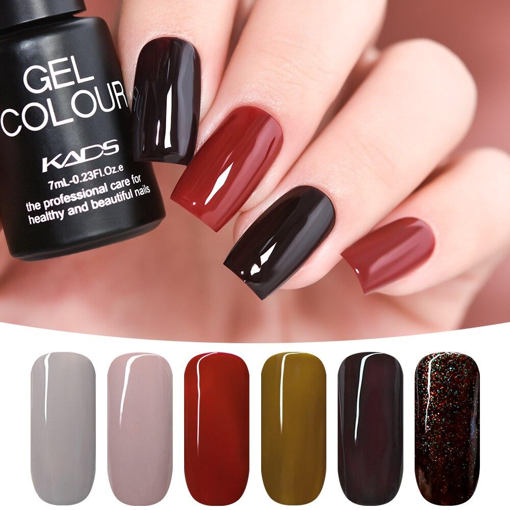 KADS 6pcs/set 7ml Nail Gel Polish UV Gel Polish Soak Off Nail Varnish Kits Semi Permanent LED Nail Gel Lacquer Manicure Nail Art