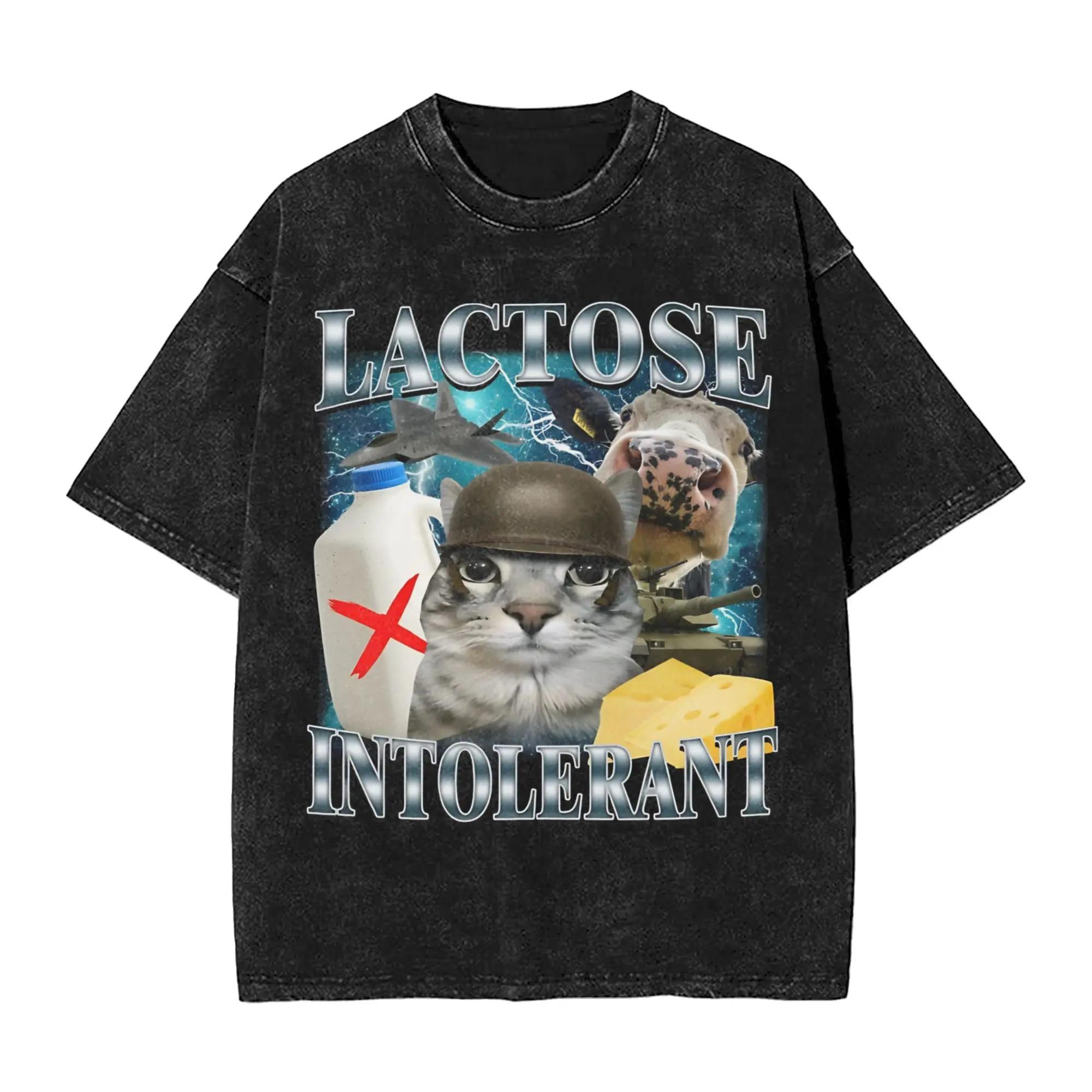 

Amazing Lactoses Tolerants Pro Dairy Funny Graphic Print Vintage Washed TShirt Men Women Cotton Summer Gothic YK Oversized Top S