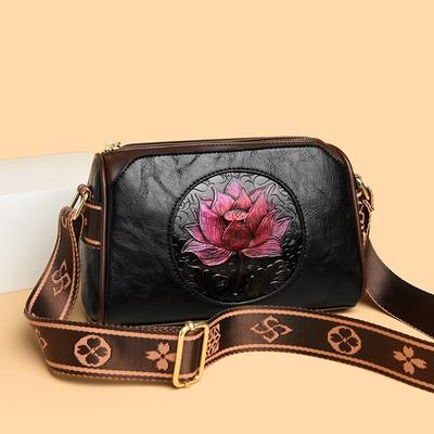 Crossbody Women's Bag New Literary and Fashionable Simple Embossed Mother Bag Shoulder Bag