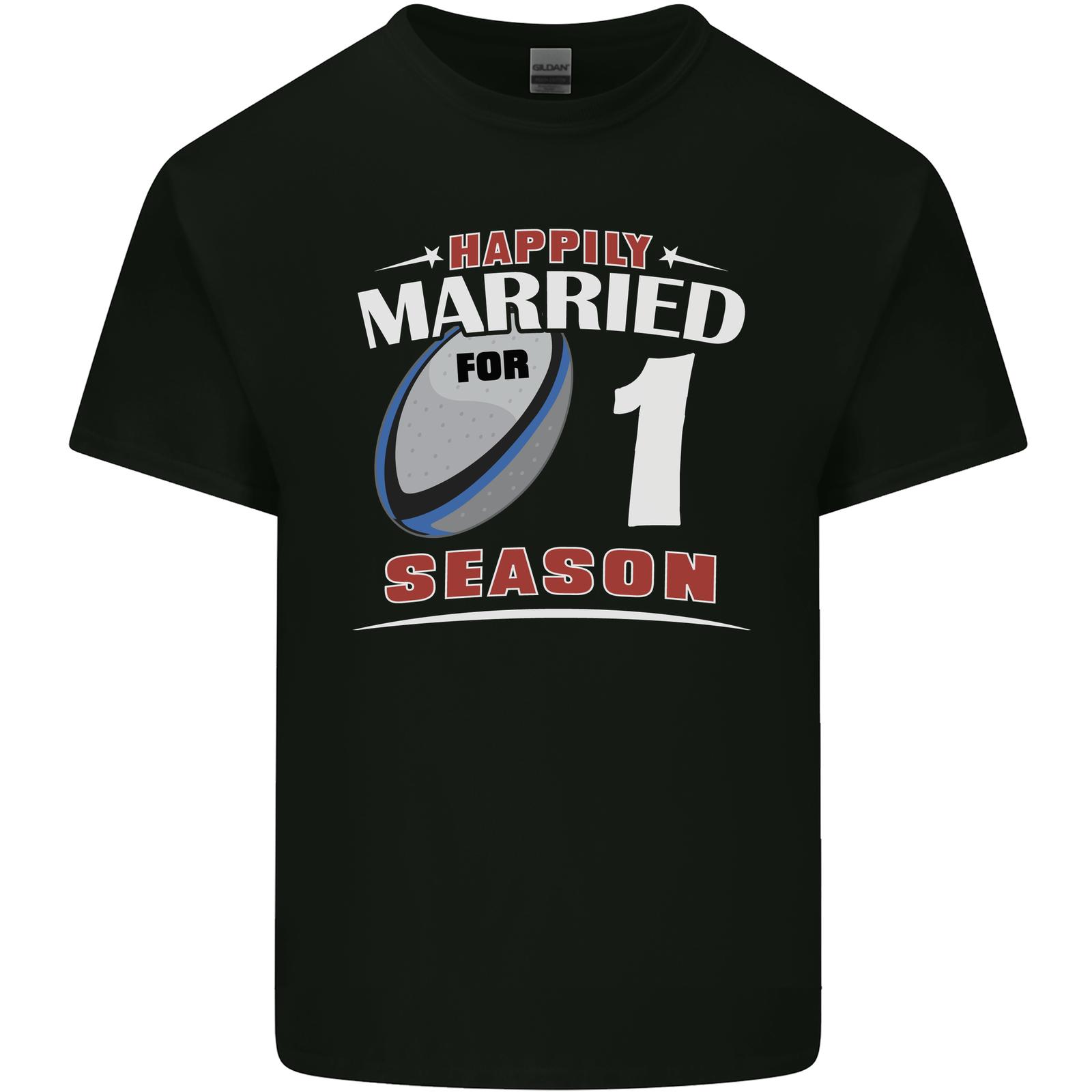 1 year wedding anniversary 1st rugby cotton men s t-shirt- XL