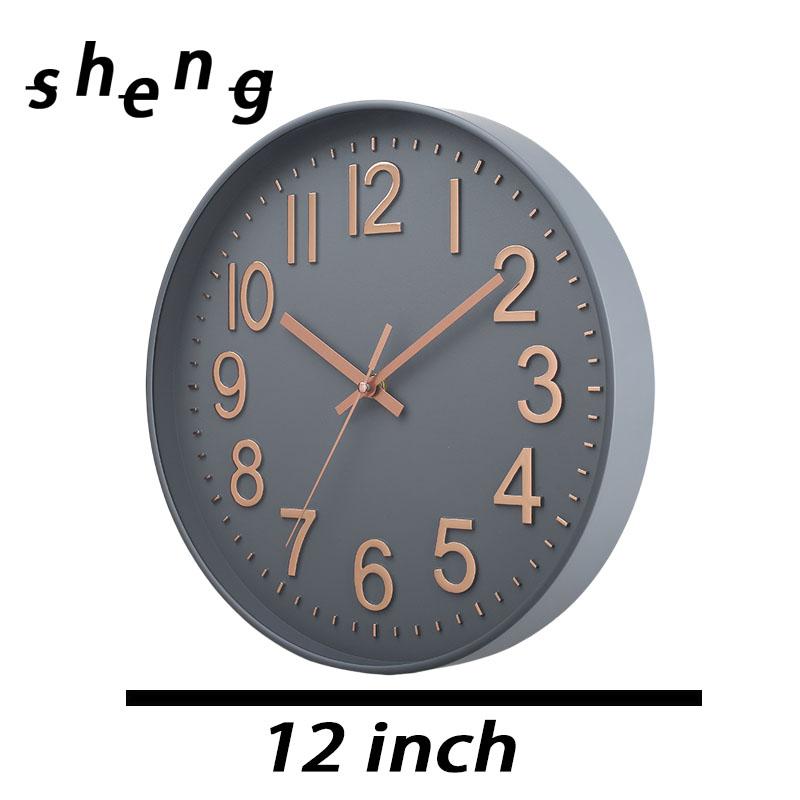 

12-дюймовые американские легкие роскошные бесшумные настенные часы современные бесшумные настенные часы с секундной стрелкой для гостиной, спальни, украшения для общественных мест 12 inch