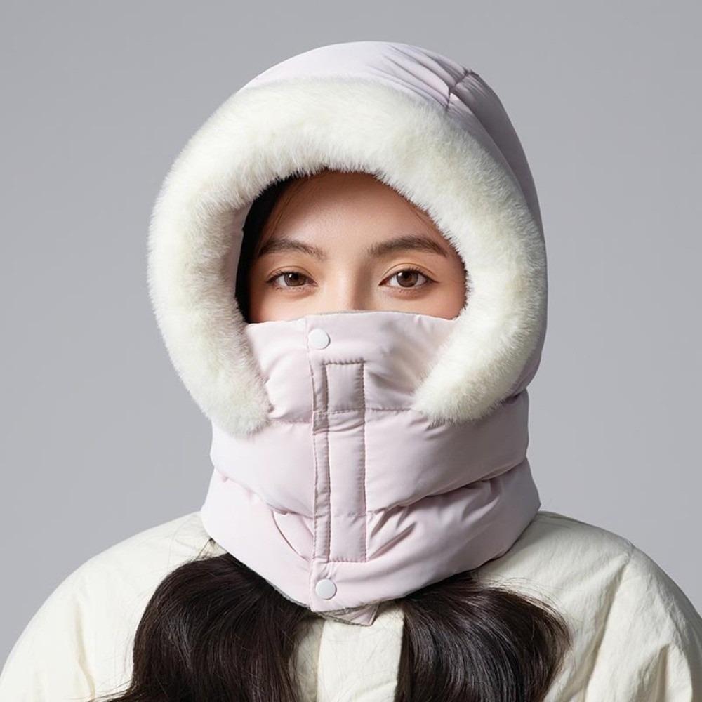 

Warm Pullover Cap Windproof Helmet Cap New Lei Feng Hat Autumn and Winter рожевий