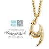 [Aloha Lokahi] Hawaiian Jewelry Necklace, Stainless Steel, Fish Hook, Heart, Scroll, Wave, Ocean, Surgical Stainless Steel, Yellow Gold, Reversible