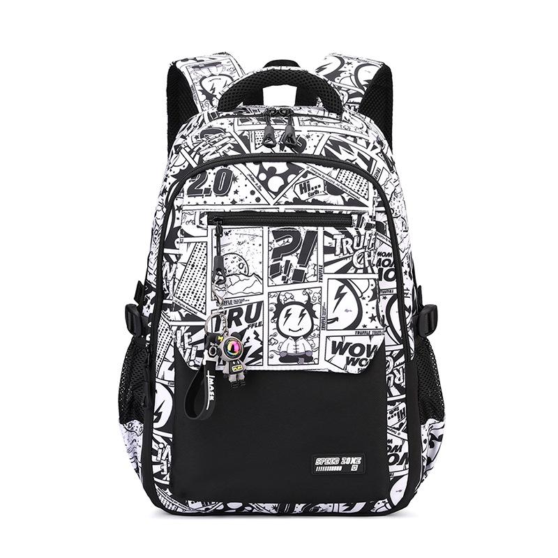 Schoolbag Contrasting Color Trend Backpack Simple Versatile Large Capacity Backpack Men's Premium School Bag Male College Student