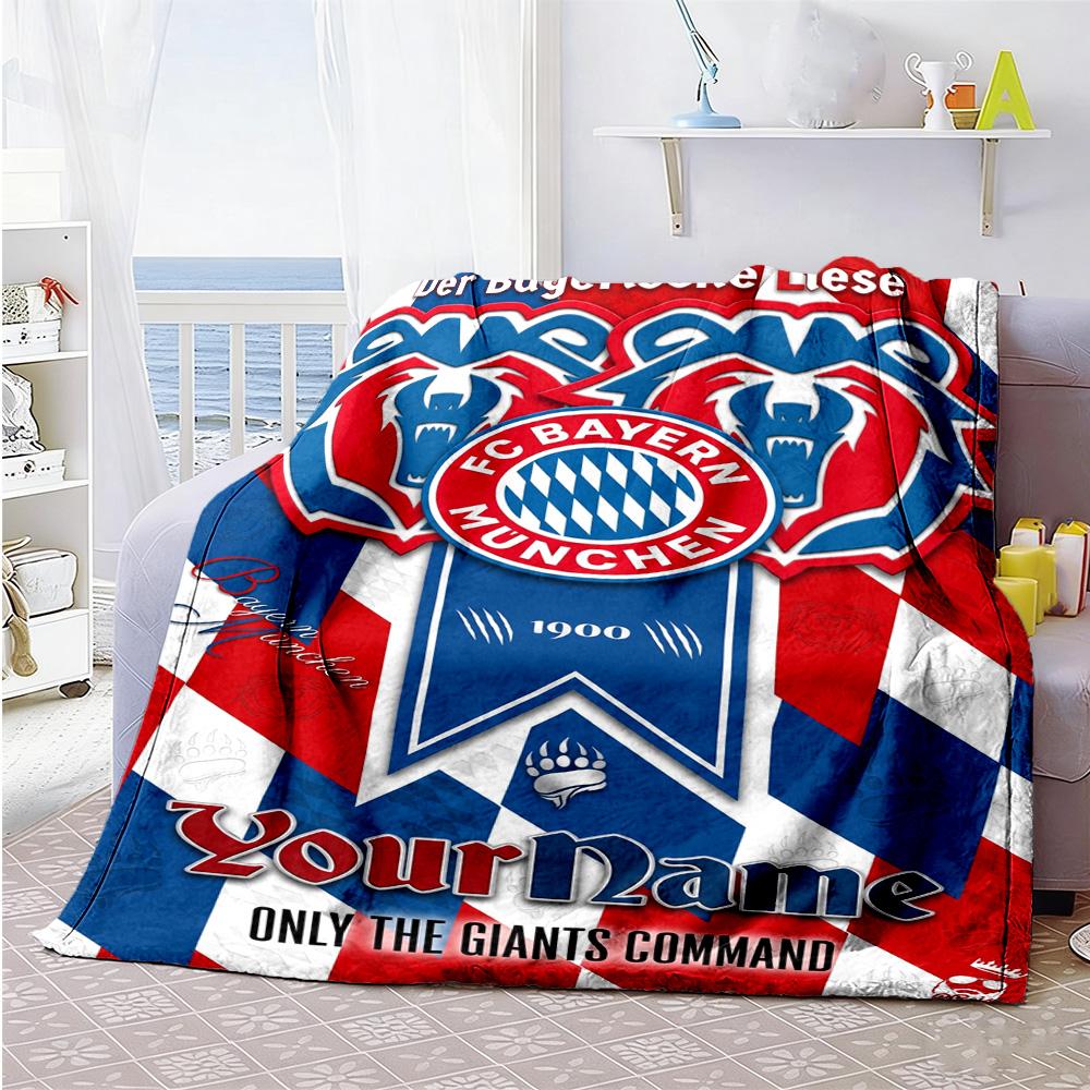 Bayern Munich Personalized Text Blanket Multi-purpose Personalized Blanket Comfortable for Home Decor Couch Picnics Office for All Occasions