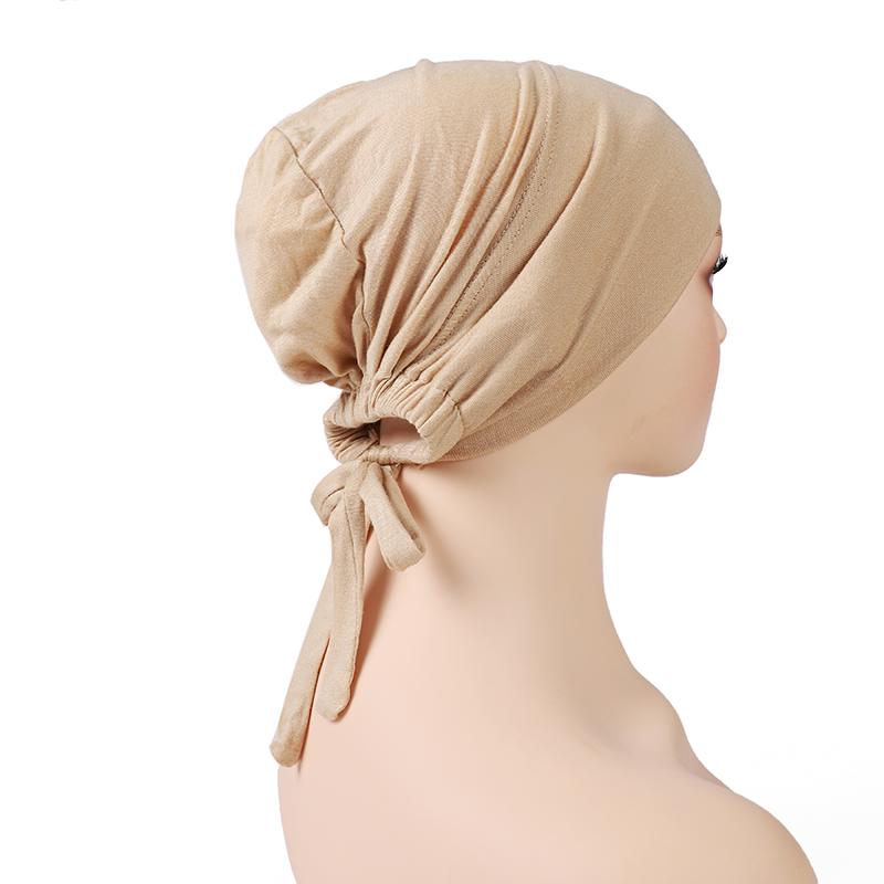 Muslim Inner Hijab Cap No Silp Breathable Women Under Caps Elastic Cotton Jersey Hijab Undercap