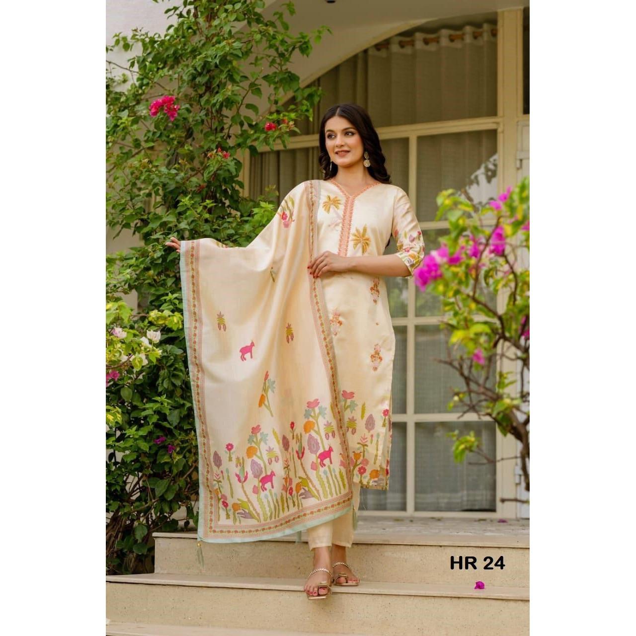 Indian Pakistani Ethnic Kurti Pant Dupatta Set Bollywood Wedding Salwar Kameez S