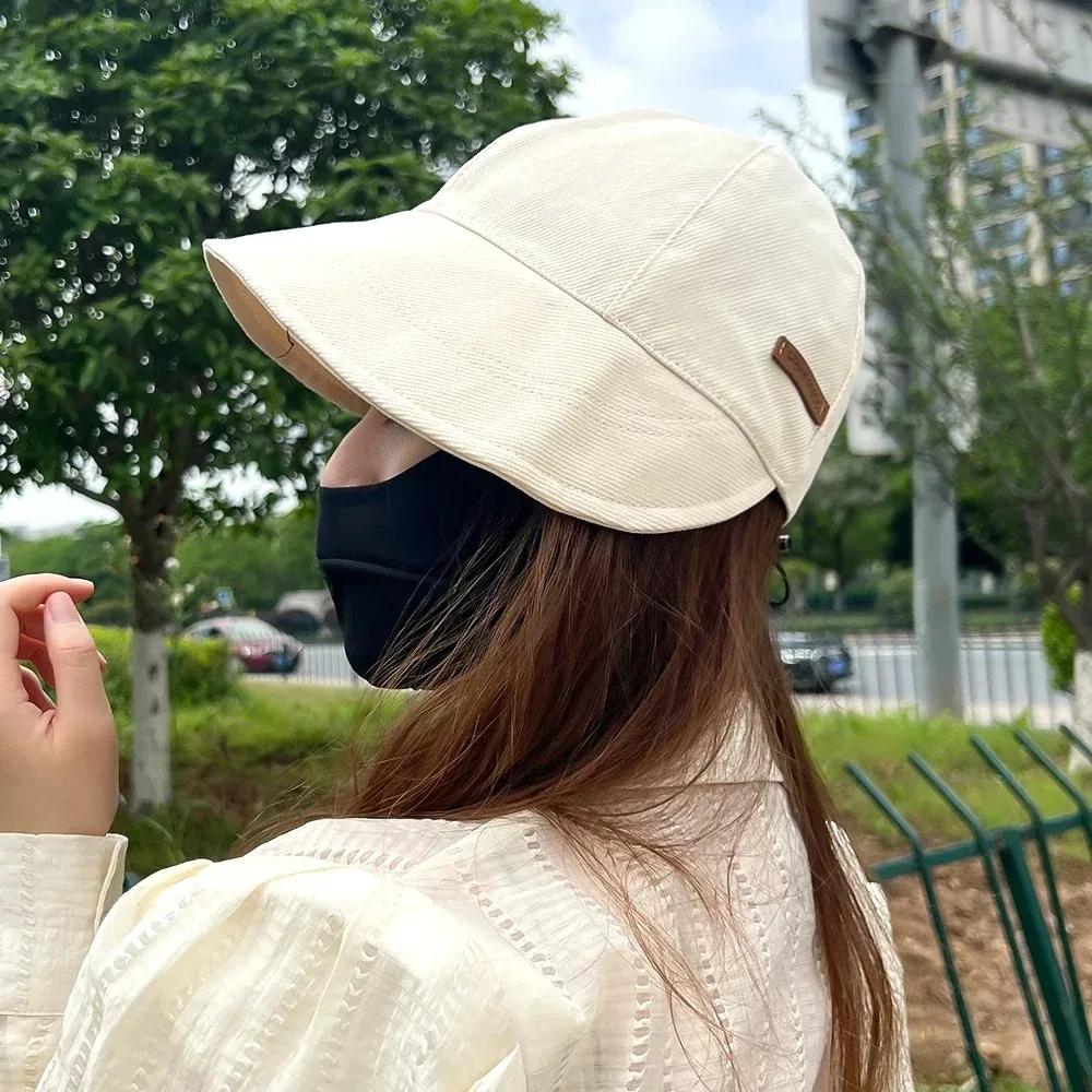 Pălărie de Soare Pliabilă pentru Femei, Ajustabilă, cu Protecție UV, Ideală pentru Vară, Exterior, Plajă, Pălărie de Pescar
