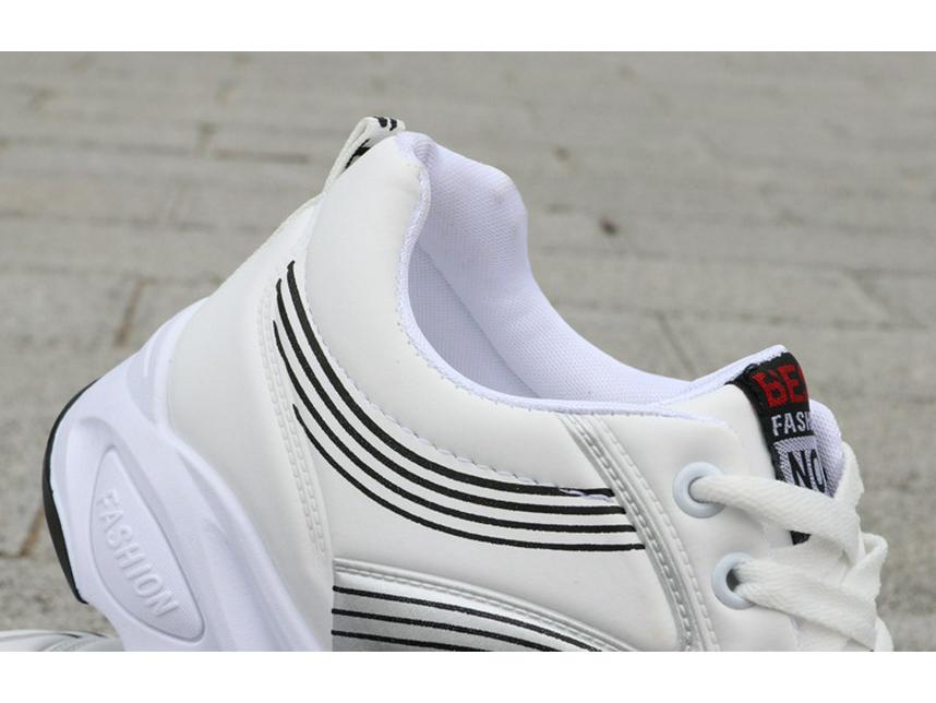 Men's Lightweight White Leather Waterproof Non-Slip Casual Work Sneakers for Autumn