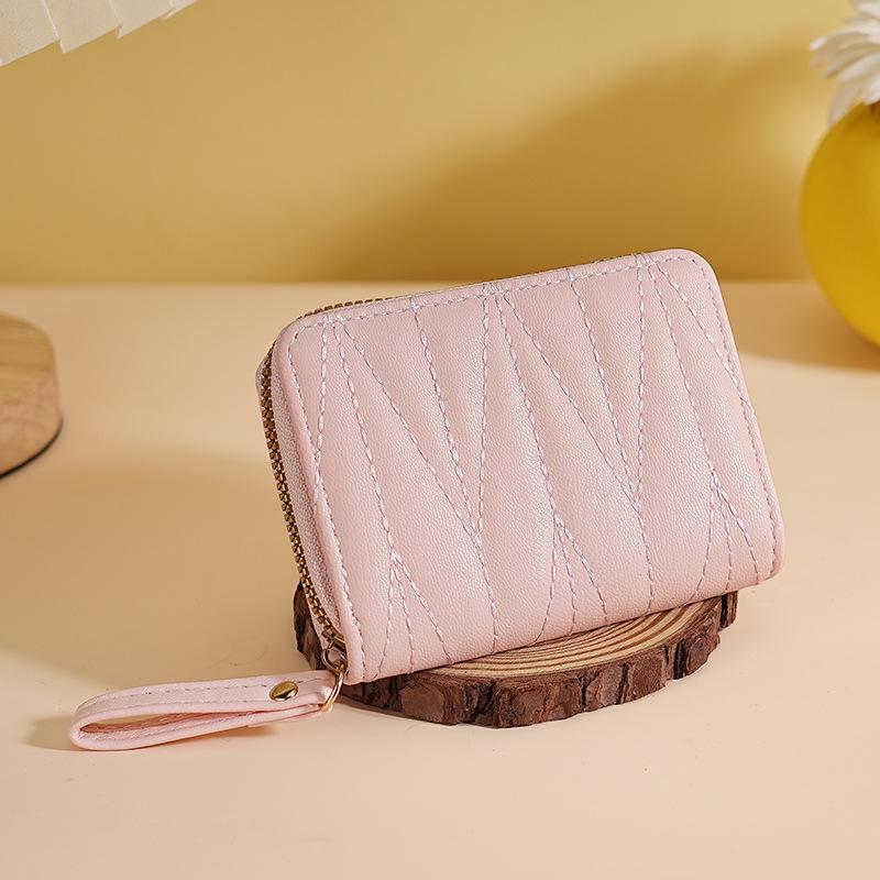 French Chic Quilted Accordion Card Holder for Women with Multiple Card Slots & Coin Purse