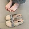 Retro Mary Jane Shoes 2025 Spring French Niche Design Gentle Suede Inner Height Increase One Pedal Lazy Slippers