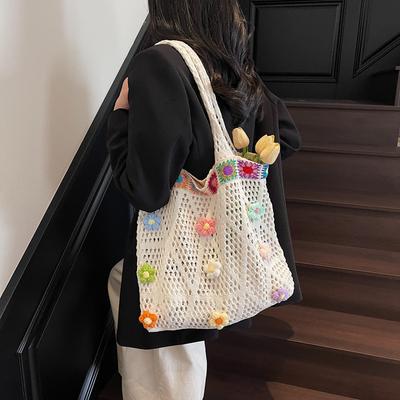 Lazy Wind Straw Woven Bag Women's Spring and Summer New Versatile Shoulder Commuter Tote Bag Seaside Vacation Beach Bag