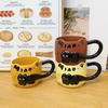 Design Sense Cat Stacked Cup High Value Ceramic Mug Couple Drinking Water Cup Household Coffee Breakfast Cup Men