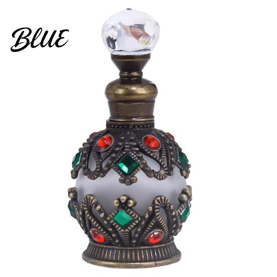 Flacone Profumo Ricaricabile 15ML Flacone Lusso Vintage Olio Essenziale & Fragranza Contenitore Profumo Vuoto in Vetro Stile Arabo di Dubai per Viaggio Compatto