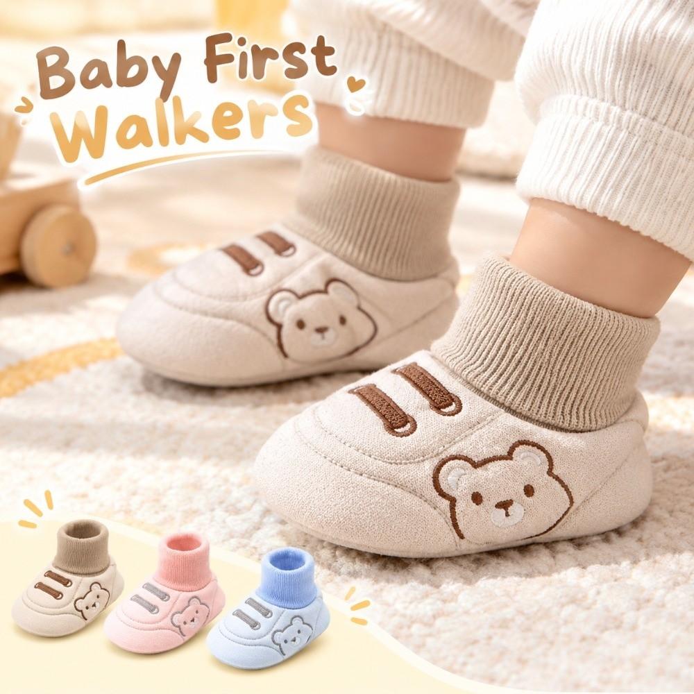 Cartoon Design Baby Walker Shoes Non-Slip Baby Booties Cute Infant Shoes Walking Practic