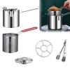 Small Deep Fryer with Basket Pot Removable Frying Basket, Durable Stainless Steel Compact Oil Filter French Fry Pan Pot, No Spill Saving for Fries And