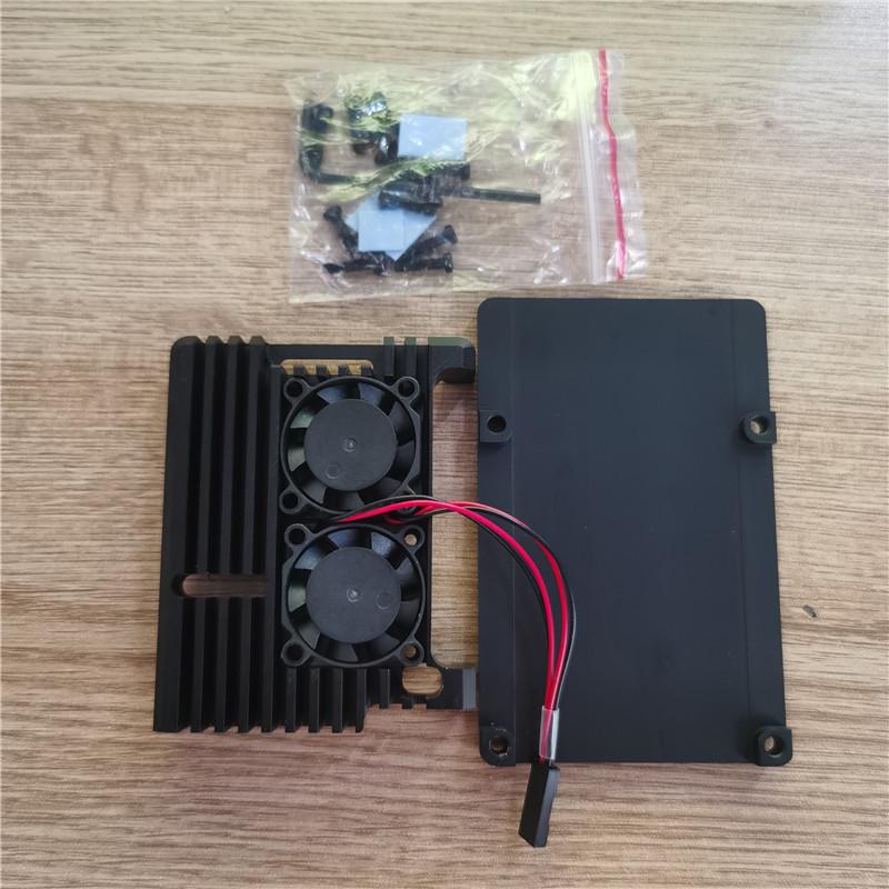 Raspberry Pi 4 Model B Aluminum Alloy Dual-Fan Heatsink Case