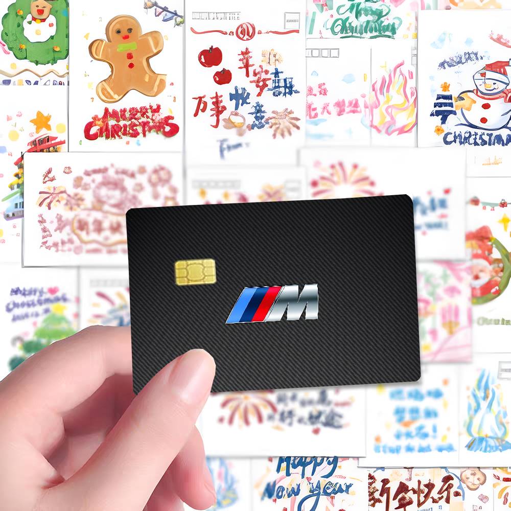 AABT1 Luxury Sport Car B-BMWs Fashion Matte Gold Silver Black Matte Film Skin Sticker Tape For Bank Credit Debit Card