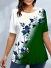 Summer Floral Flower 3D Print T-Shirts Women Casual Short Sleeve Round Neck T Shirt Harajuku Y2K Tees Top Female Street Clothing