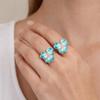Kamelienblume Blume Ring Strass Französischer Unregelmäßiger Ring Retro Emaille Fingerring Mädchen