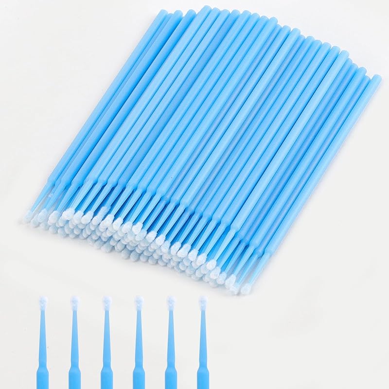 400 PCS Micro Applicator Brushes Disposable Eyelash Extension Microswab Mascara Wands Brush For Lash Remover Brush Tools Black(head diameter 1.5mm)