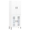 VidaXL Buffet haut Blanc 69,5x34x180 cm Bois d'ingénierie 3195739