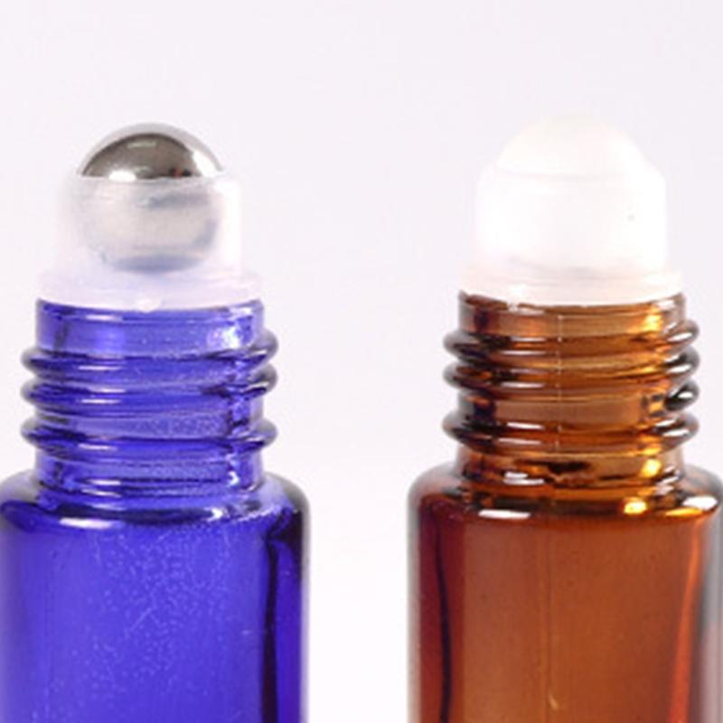 5/10ml Glass Roller Bottle For Essential Oils Aromatherapies Refillable Portable Roll On Container Practical Leakproof Design