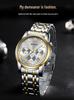 Sanda Men's Waterproof Luminous Quartz Watch - Fashionable Three-Eye Six-Hand Design with Steel Band.