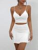 Women's Summer Sexy Backless Camisole Top - Solid Color High-End Set