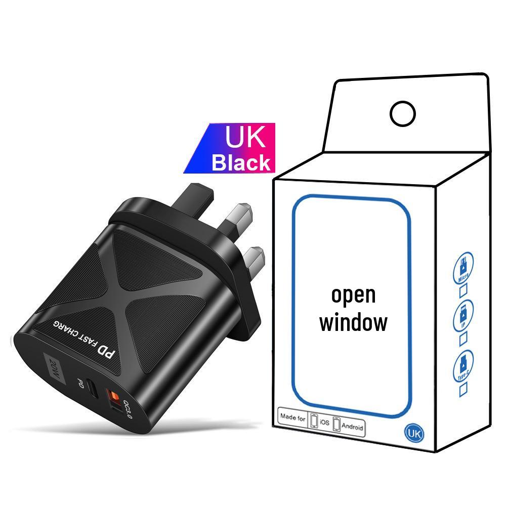 USB Travel Charger 5V/9V/12V with PD20W & QC3.0 Fast Charging - US/EU/UK Standard