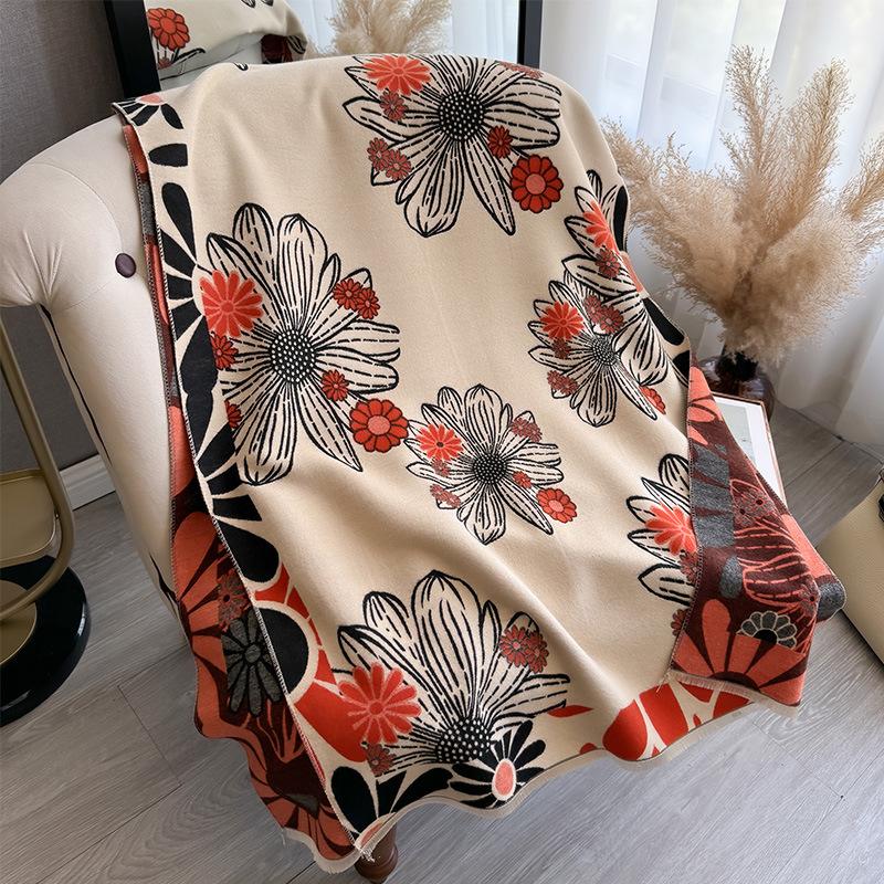 

Растения, Цветы, Маргаритки, Контрастные цвета, Модный, Элегантный и Удобный, Женский Термошарф из Имитации Кашемира, Шаль для Кондиционера 185*65 бежевый