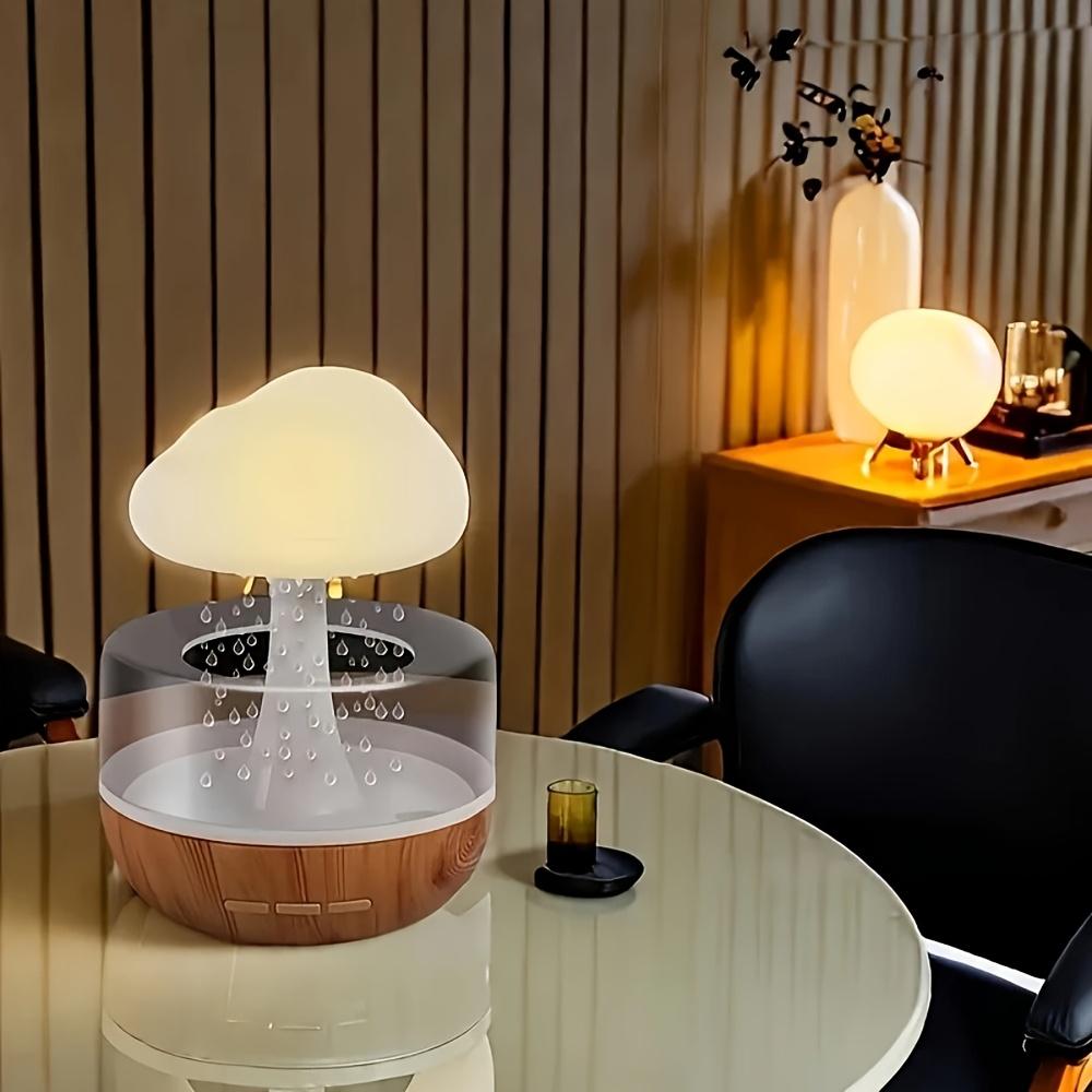 Zvlhčovač vzduchu ve tvaru dešťového mraku a aroma difuzér s nastavitelnými LED světly měnícími barvu, tichý provoz napájený USB, pro ložnici, kancelář, obývací pokoj