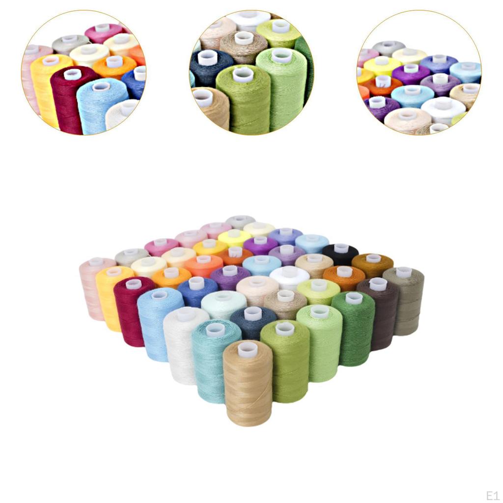 42Pcs Sewing Thread Kits Polyester Thread, 42 Spool Prewound Bobbin Hand Stitching for