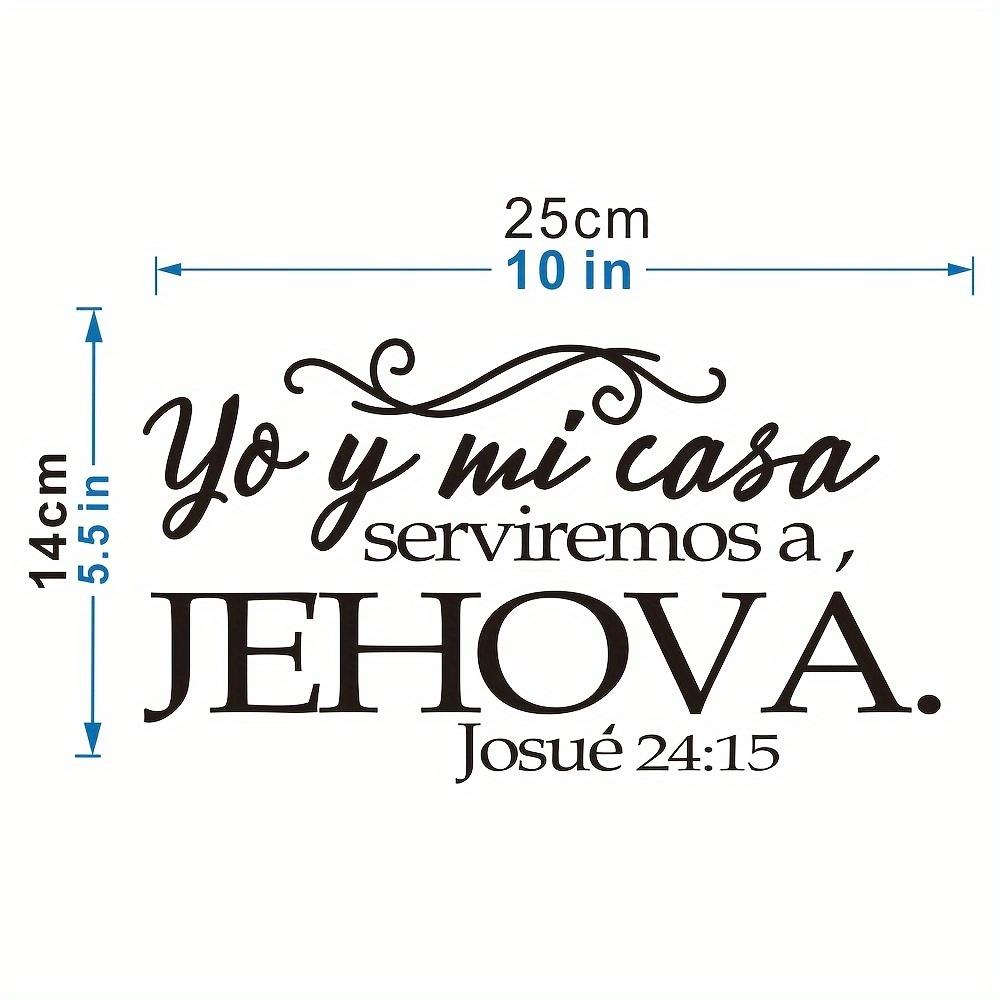 Spanish Bible Verse Car Decal - Yo y mi Casa Serviremos a Jehovah Josue 24:15 - Vinyl Sticker for Rear Window, Bumper, чёрный