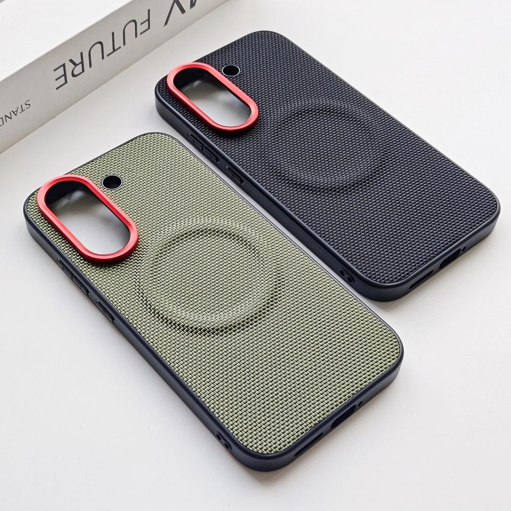 Business Solid Color Techwoven Fabric Magnetic Case for Poco X8 Pro Max Redmi Turbo 5 Max Slim for Magsafe Wireless Charge Cover