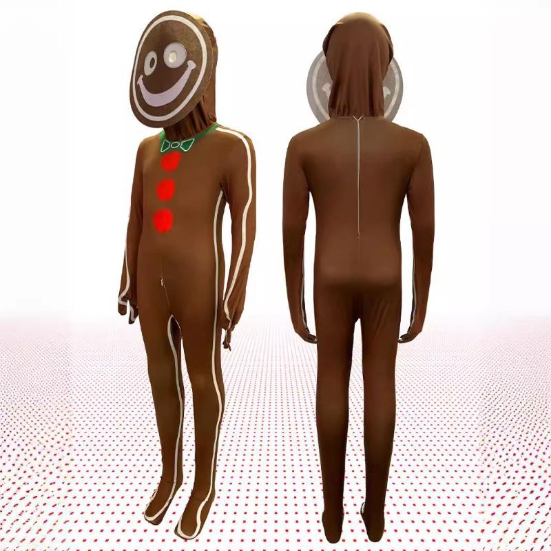Christmas Bodysuit Cosplay Costume Gingerbread Man Stage Costume