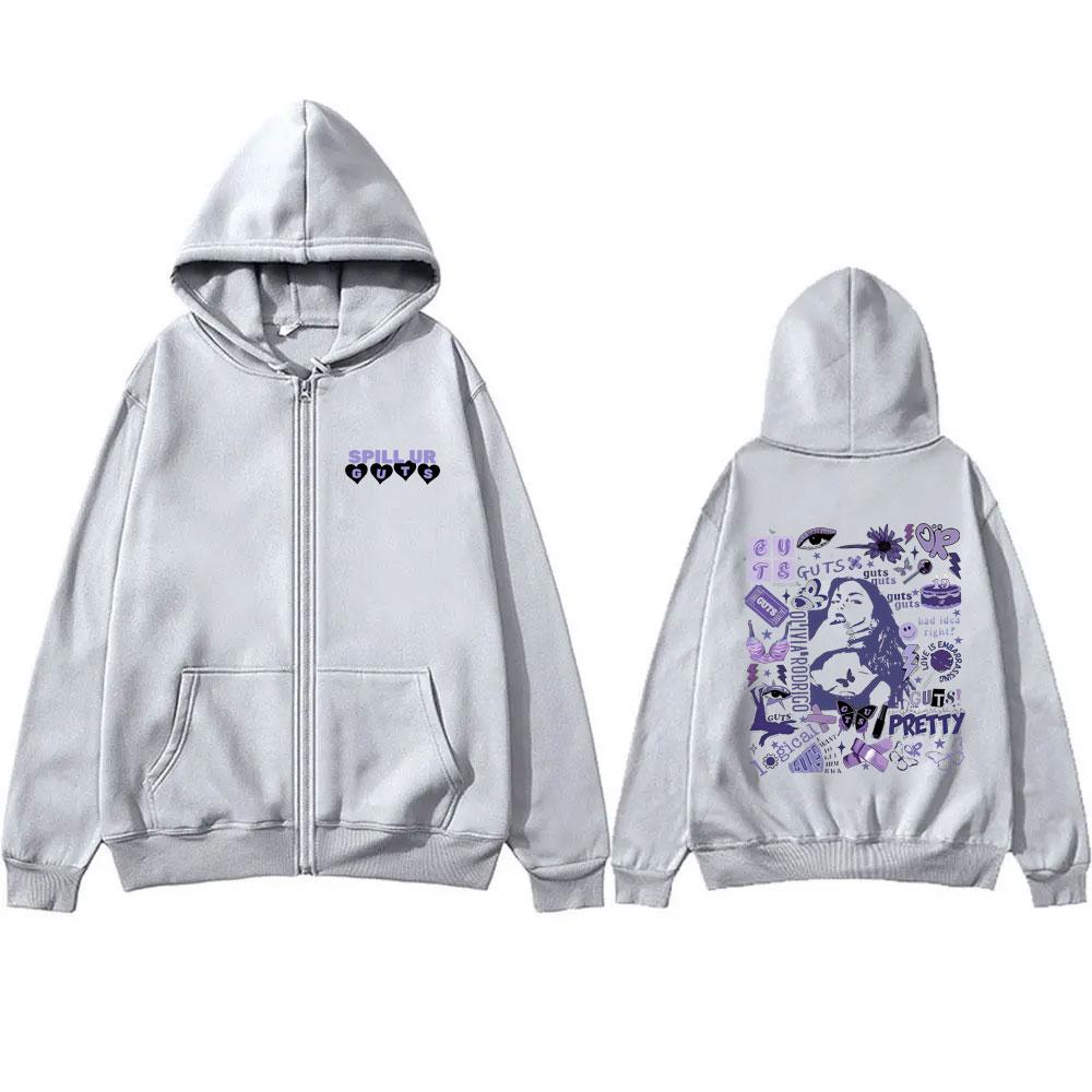 Vampire Guts World Tour Concert Graphic Zipper Hoodie Men Women Cozy Oversized Zip Up Jacket Male Fashion Aesthetic Hoodies